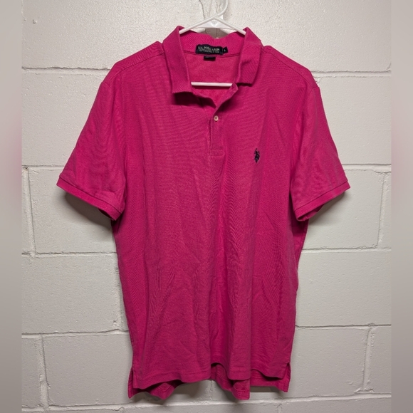 US Polo Assn Men's Pink Polo Shirt Size Large - Picture 1 of 7